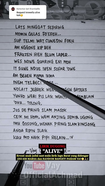 Lirik Dugong Krewella - Alive | Yang Ku Dengar #lirikparodi