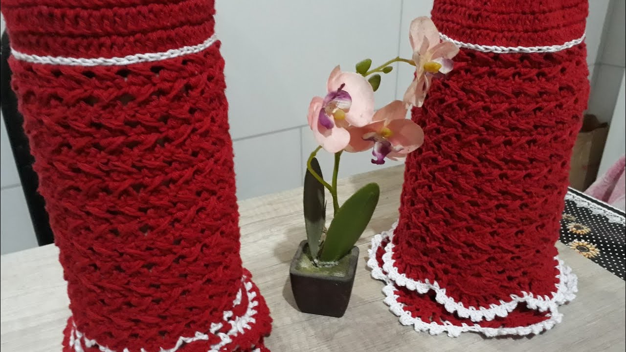 Capa pra garrafa térmica em crochê passo a passo