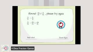 4 Dice: Fraction Games (iPad app walk through) screenshot 1