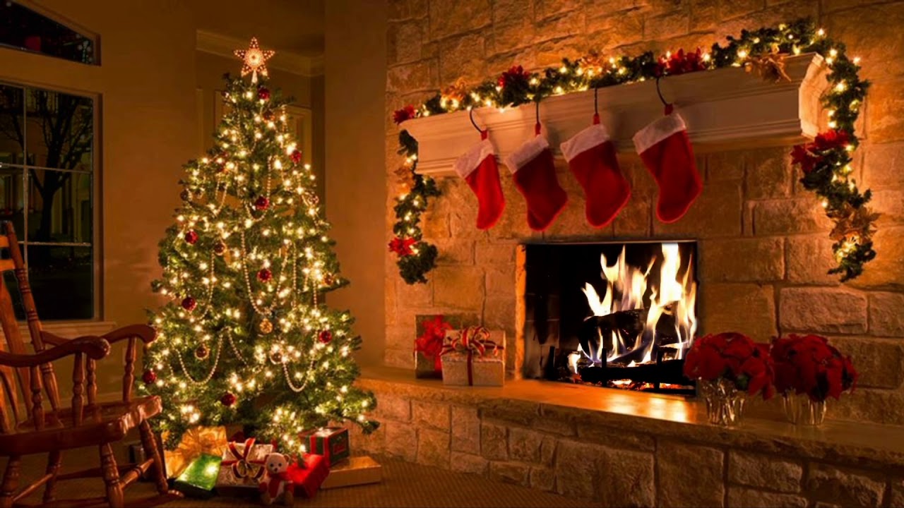 Yule Log with Christmas Music - YouTube