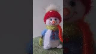 Снеговик своими руками высота 25 см. shortsvideo вязание вязаниекрючком ручнаяробота новыйгод