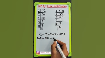 LCM of 72 and 108 by Prime Factorisation #shorts #mathtricks