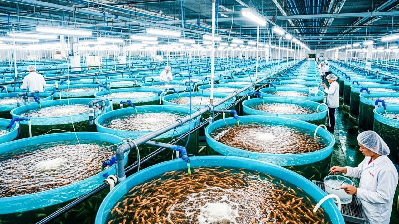 From Tiny Larvae to Huge Profits The Secret World of Shrimp Farming Millions | Fishing Documentary