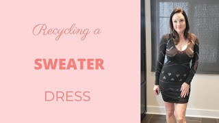 Recycling Sweater Dress, Sequin Sweater Dress, Mini Dress