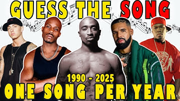 Guess the Song - Hip Hop 1990 - 2025 One Song Per Year | Music Quiz