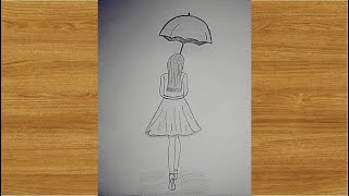 umbrella drawing draw easy