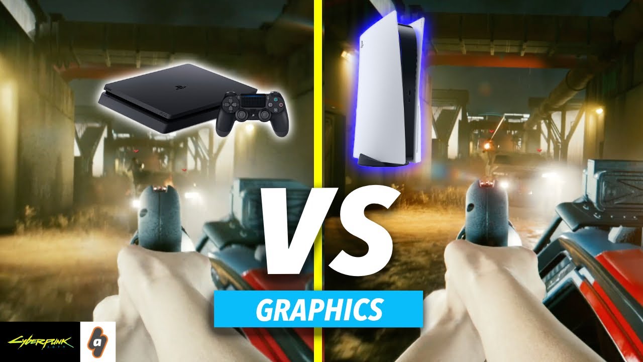 PS4 vs PS5 GAMEPLAY Side by Side Graphics Comparison Cyberpunk 2077 