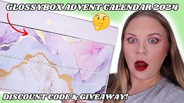 GLOSSYBOX ADVENT CALENDAR 2024 UNBOXING | discount code & giveaway 💕 | makeupwithalixkate