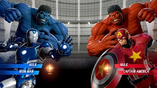 Blue Hulk & Blue Iron Man VS Red Hulk & Red Captain America - Marvel vs Capcom Infinite