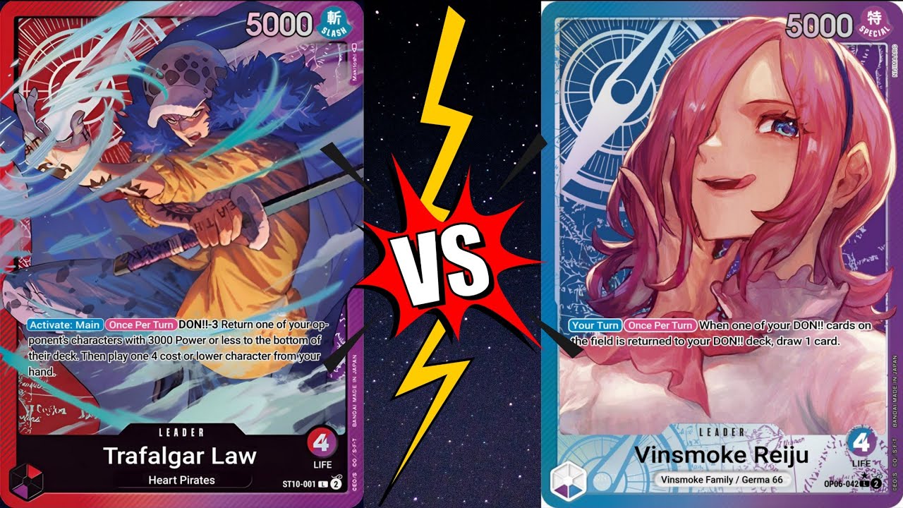 One Piece Card Game: R/P Law vs B/P Reiju [EB-01] - YouTube