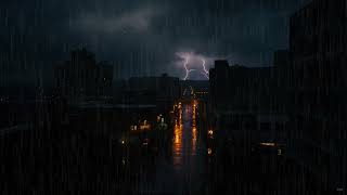 Midnight Sky Thunderstorm | Deep Rolling Thunders | Soft Rain Ambience | Deep Sleep screenshot 3