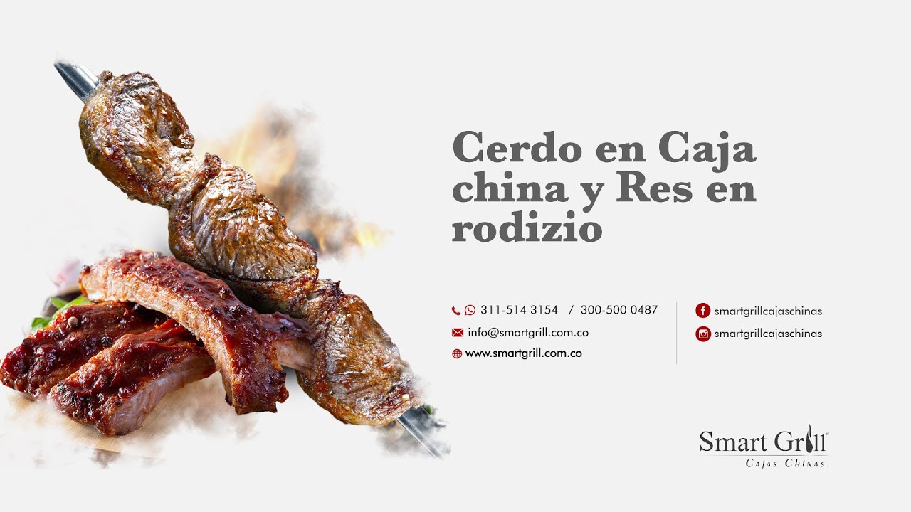 Cerdo en caja china y Res en rodizio - Smart Grill Colombia Cajas Chinas -  YouTube