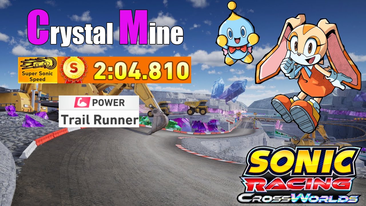 Sonic Racing Crossworlds - Crystal Mine S Rank - Power Car - Super Sonic Speed Time Trial