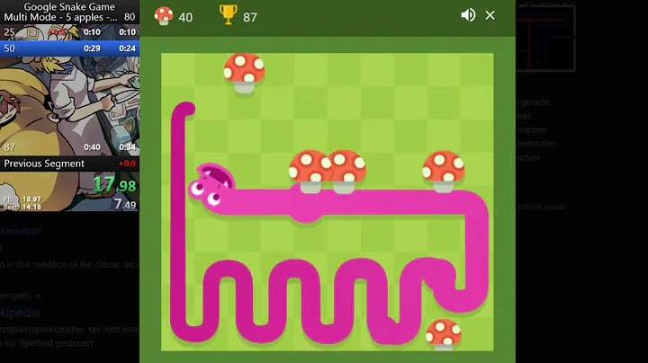 Google Snake Game - Multi Mode - Small - 5 Apples - All Apples in 36.300