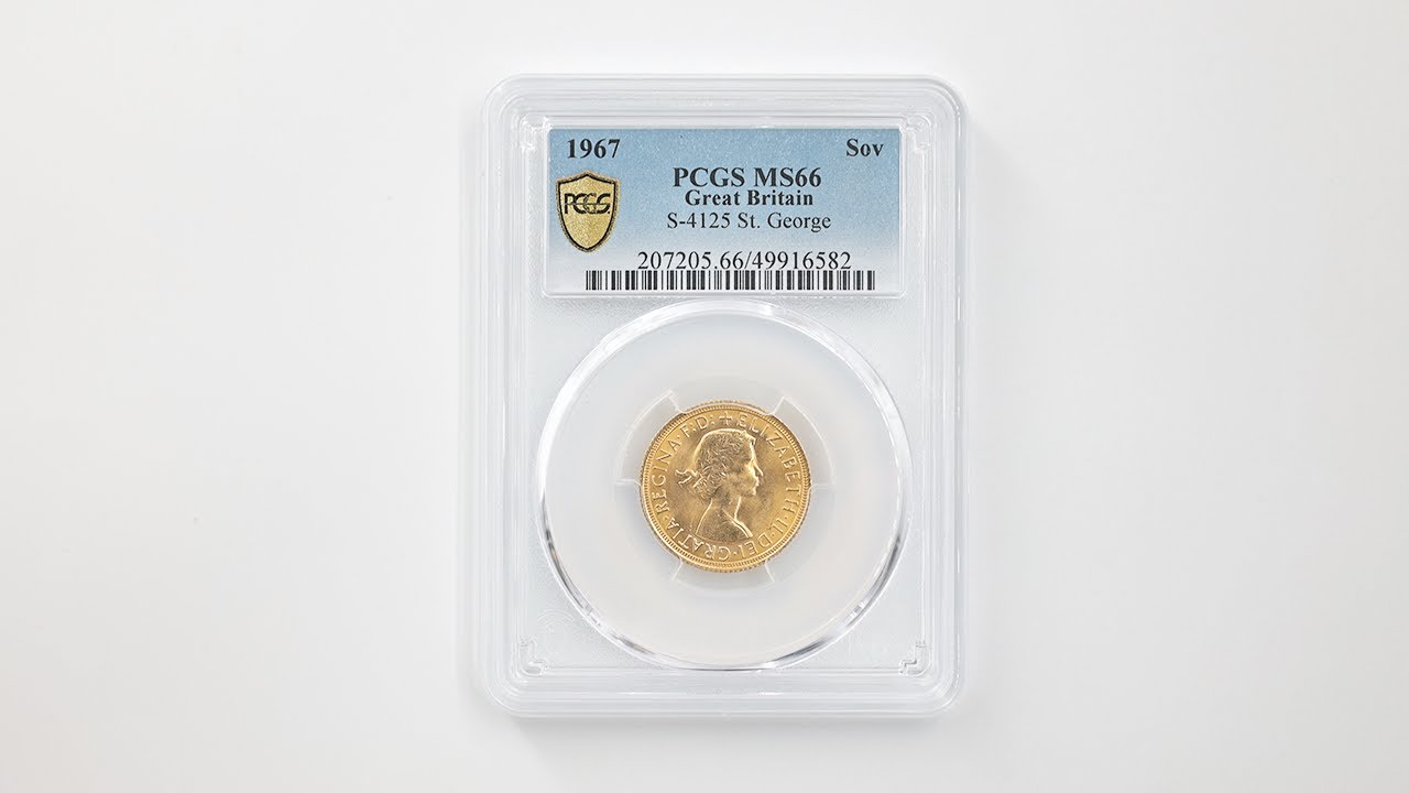 1967 英国 エリザベス2世 ソブリン 1ポンド 金貨 未使用 PCGS MS 66 最高鑑定 未使用～完全未使用品 聖ジョージ竜退治 イギリス  金貨 | 英国,英国 金貨 | 株式会社世界コイン