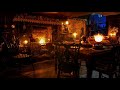 Ambienceasmr victorian cottage kitchen at night with fireplace clock  snowfall 8 hours