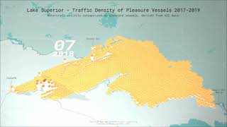 Traffic Density of Pleasure Vessels on Lake Superior 2017-2019 Map animation