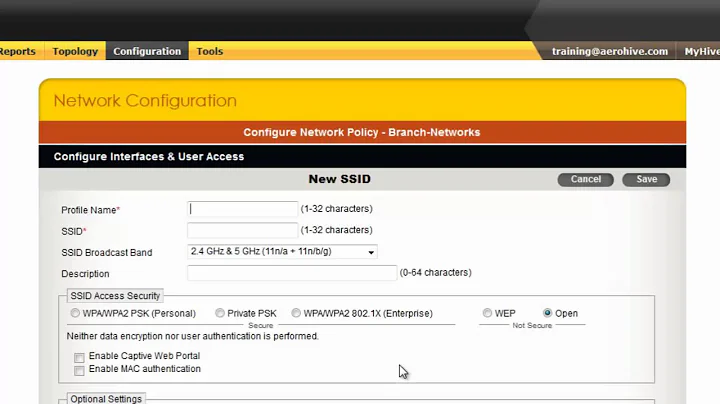 3a. HiveManager with Aerohive Branch Routers- Configure WPA2 Personal SSID for Routers