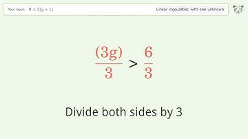 Solving Linear Inequalities: 9 is Smaller Than 3(g+1)