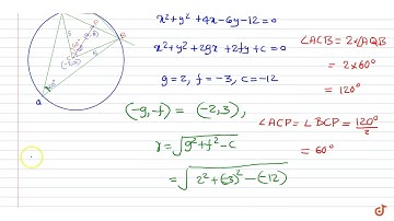 The locus of the mid points of the chords of the circle `x^2+y^2+4x-6y-12=0` which subtend an ...