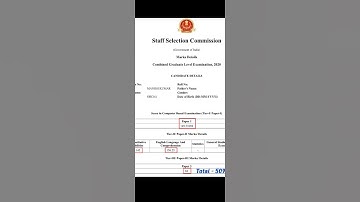 MY SSC CGL 2020 FINAL MARK