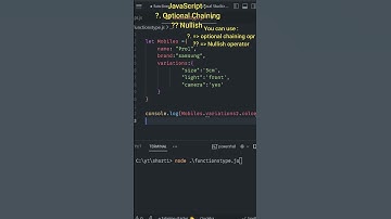 JavaScript :  ?. (Optional chaining) and ?? Nullish Opr. #shorts #javascript #node #react #functions