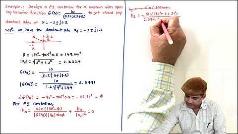 L76 Numerical example on PI controller design using root locus approach