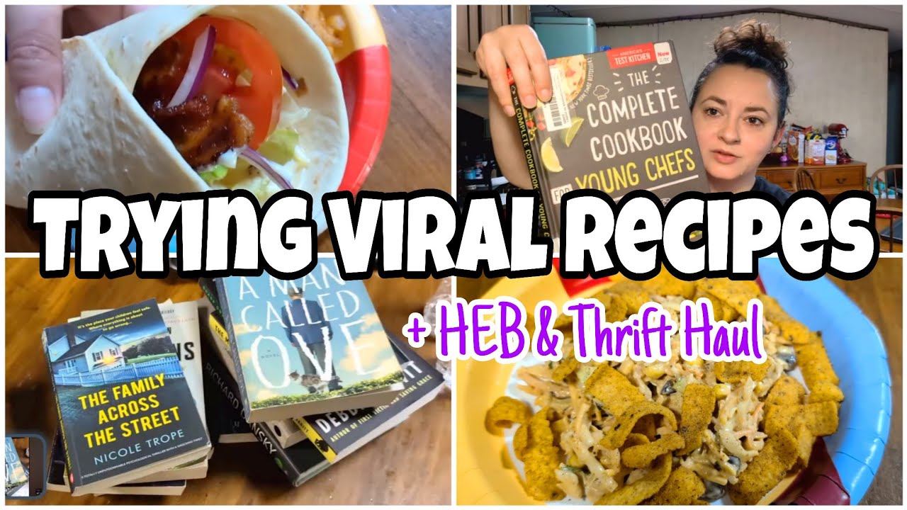 HEB & Thrift Haul • Trying Viral Tiktok Recipes • Easy Recipes on a
