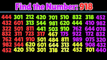 Find the Number "918". Test your eyes. Focus your mind. Number Challenge | Iq test