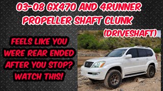 FIX  LEXUS GX470 + 4RUNNER CLUNK / THUMP WHEN COMING TO A STOP? BUMP LIKE YOU WERE REAR ENDED?