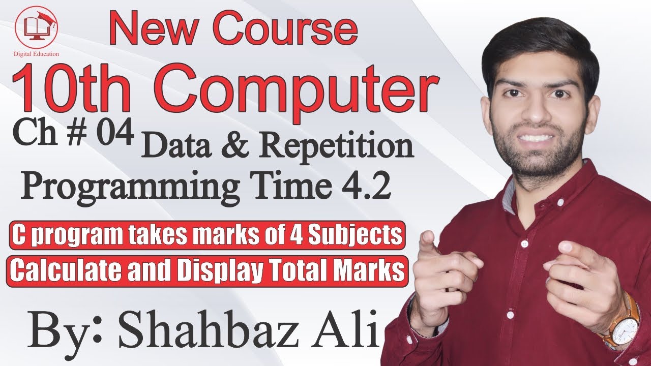 C Program to Store Marks of 4 Subject Using Array | Programming Time 4. ...