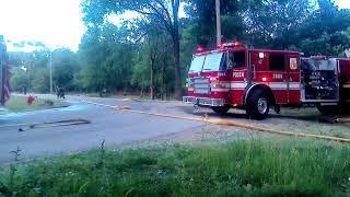 Emergency 46, Rolls Up& Stomps On Hose, Posen Fire Truck, Blue Island IL 20230601 174952 4K30p57s 7C
