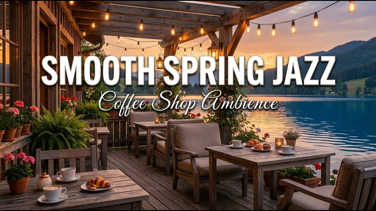 Spring Morning Jazz 🌸 Cozy Coffee Shop Ambience with Relaxing Jazz ...