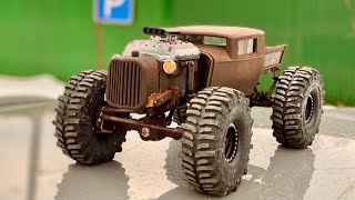 NEW RC RatRod with Huge Wheels on Snow