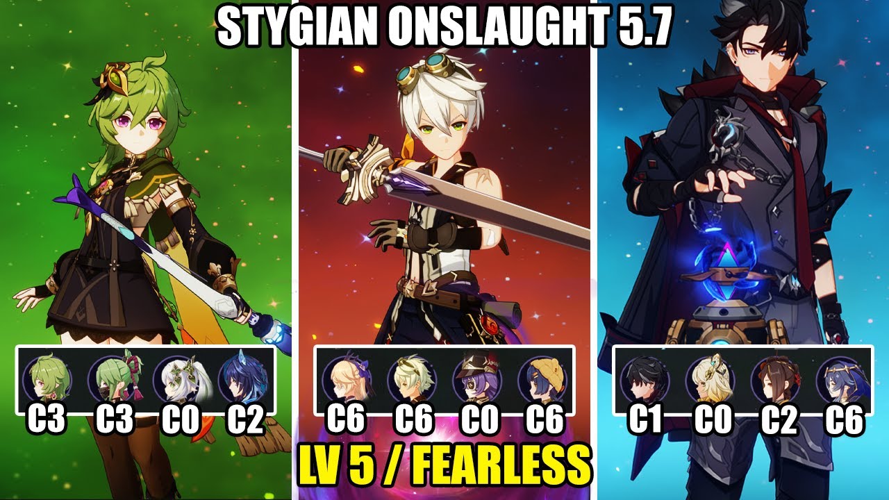 Stygian Onslaught 5.7 - Lv 5 Fearless | Hyperbloom Overload Double Geo | Genshin Impact 【原神】
