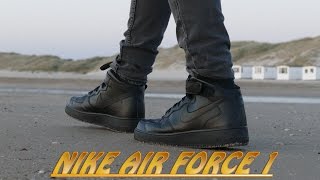 air force 1 mid black on feet