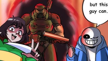 Sans and Doomslayer Vs Chara! Undertale Comic Dub!