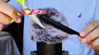 asmr virtual haircut using FLUFFY microphone | brushing, combing, cutting, scissors