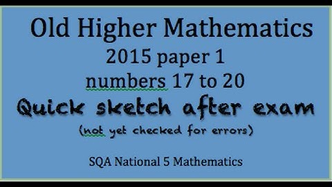 2015 old Higher Mathematics paper 1 nos. 17 to 20
