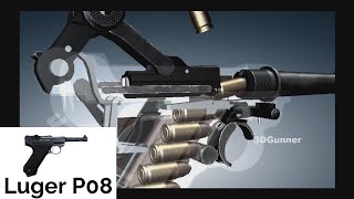 3D Animation: How a Luger P08 Parabellum Pistol works