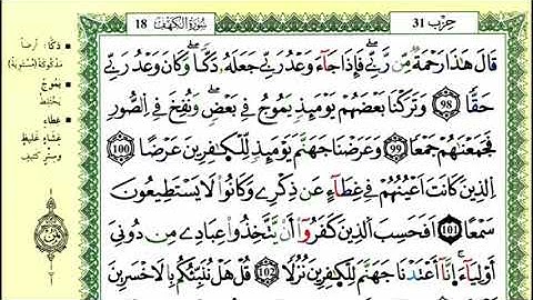 110-98: الصفحة 304 :سورة الكهف من الآية