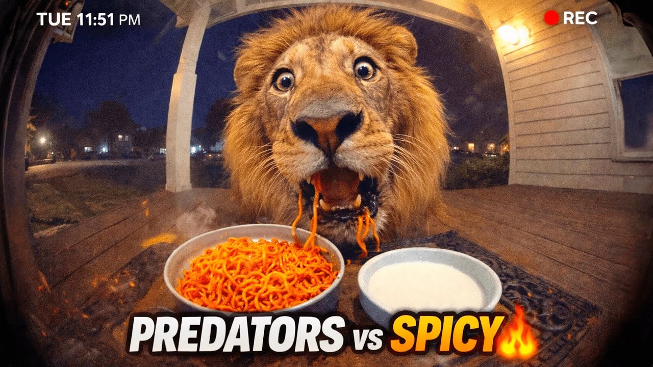 Predators Reacting to Spicy Noodles on Ring Cam | Funny CCTV Compilation #4