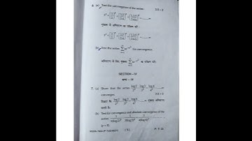 MDU BSc 4th semester mathematics sequence and series 2021question paper💯💯👍