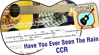 Video thumbnail of "20.2 Have You Ever Seen The Rain - CCR, Cover • Tutorial • Easy Lesson! • Lyrics • Chords"