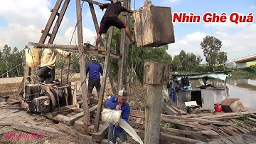 NƯỚC NGOÀI Mà Thấy Giàn Đóng Cọc Bê Tông 12 Mét.Của Nông Dân Việt Nam Tự Chế Kiểu Này Thì Cũng Sợ.