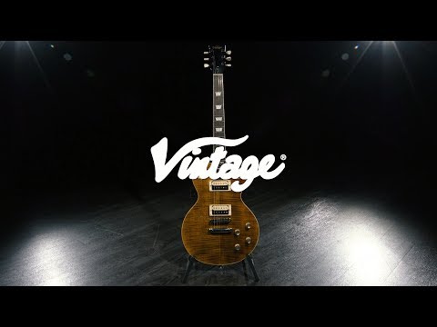 Vintage V100AFD Reissued, Flamed Amber | Gear4music demo