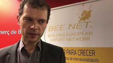 Dalius Raskinis, UlaTechnology, NASA EBN, interviewed on BEE NET project, in Barcelona 22.1.2020