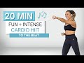 20 min cardio hiit workout  to the beat   no squats or lunges  fun  high intensity