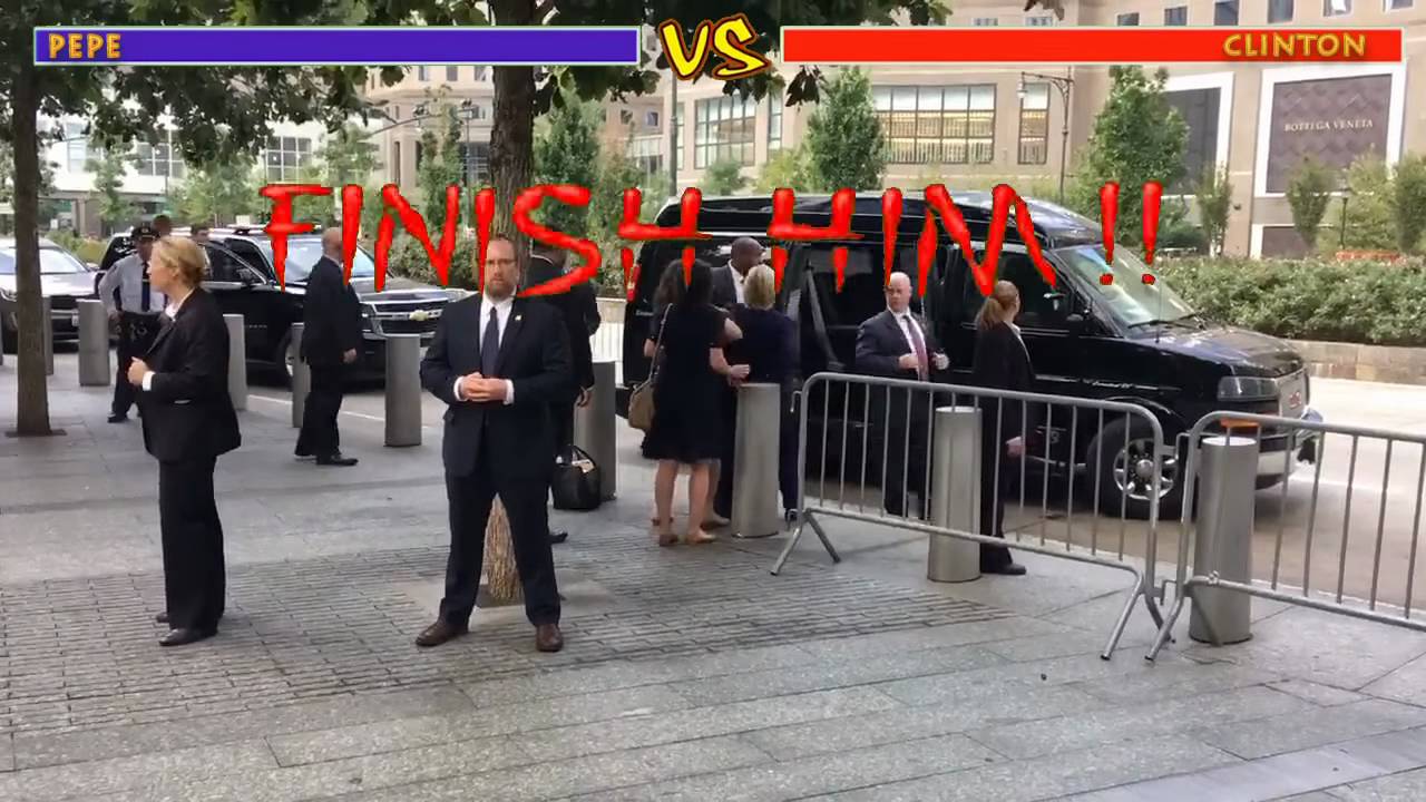hillary clinton fainting at 911 memorial pepe vs clinton mortal