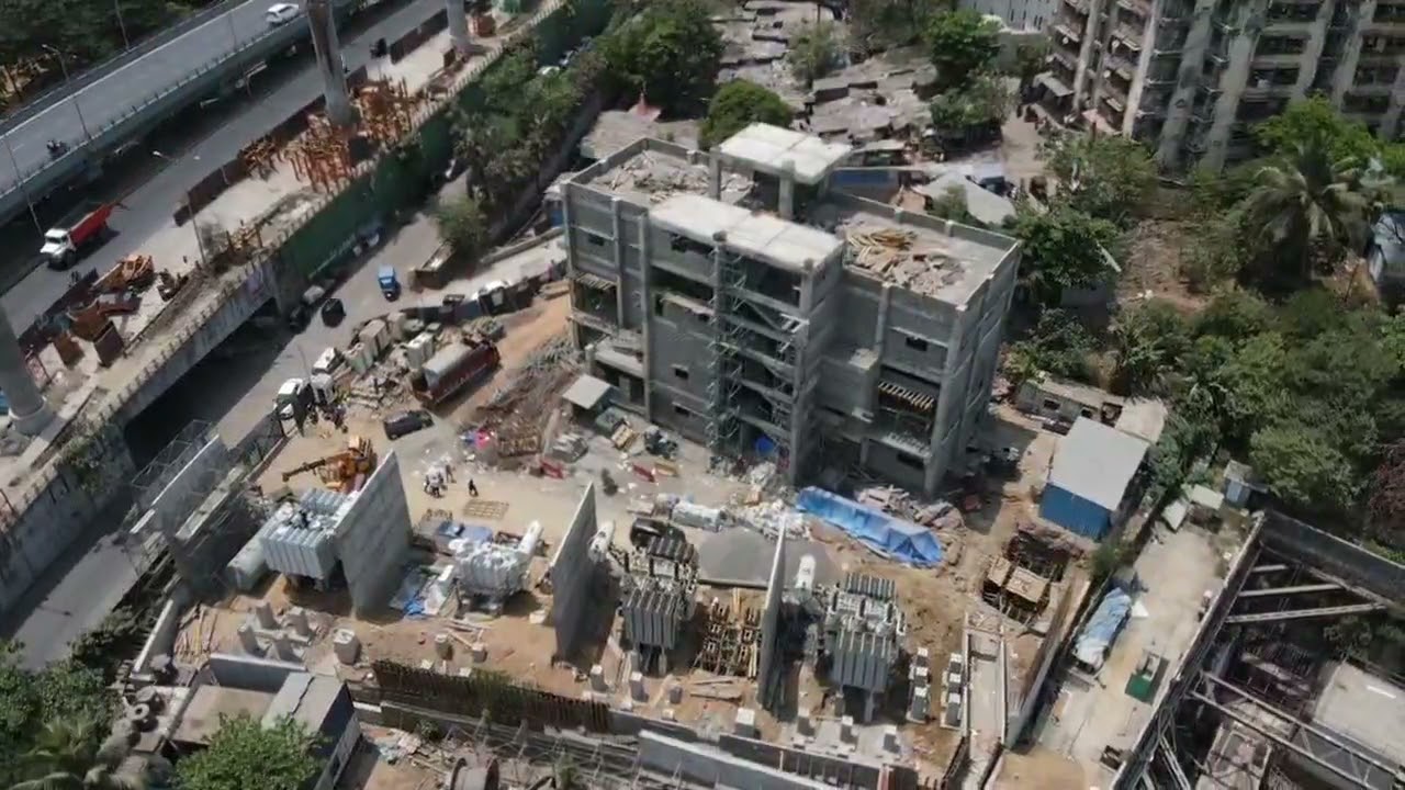 Aerial view of Mumbai Metro receiving Substation